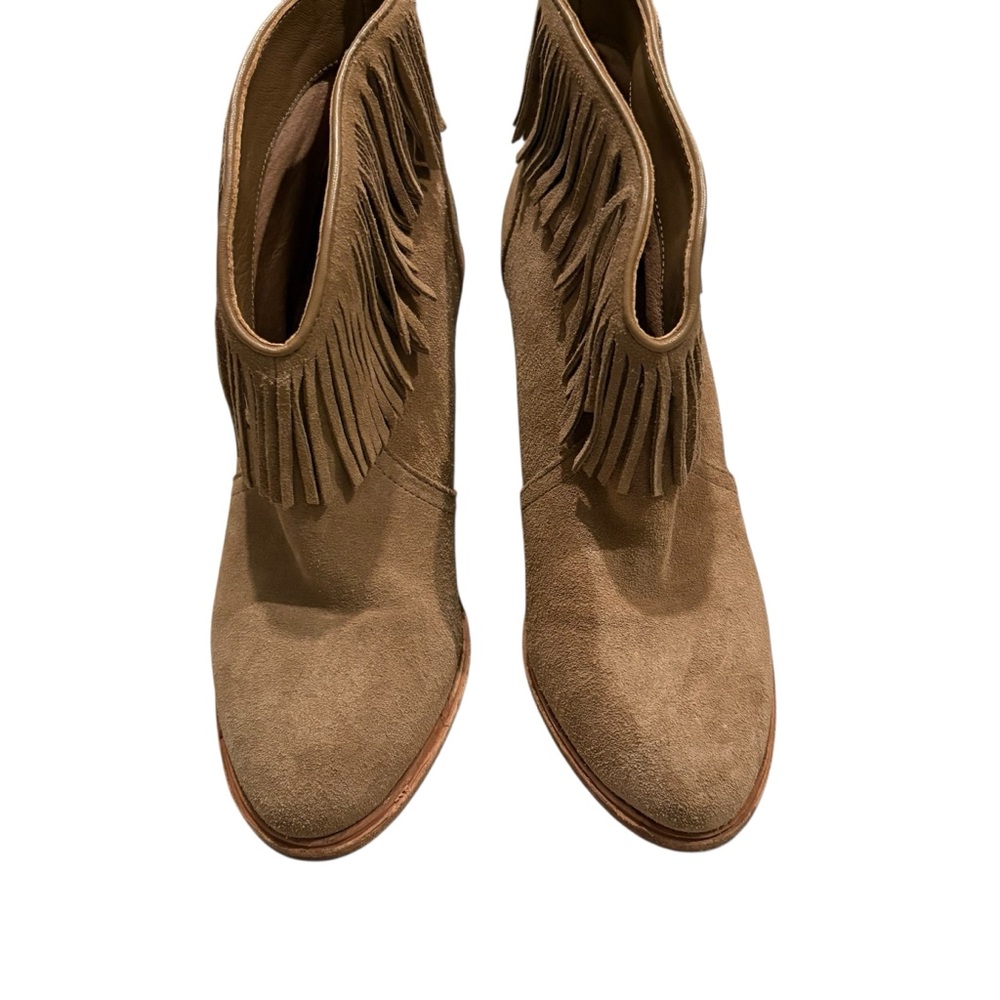 JOlE Loren Fringe Suede Leather Ankle Booties, Sz 37 - Picture 6 of 15